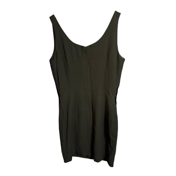 Ann Ryan For Kenar Black Sleeveless Dress Size 10 With Velvet Chevron Pattern - Picture 4 of 4